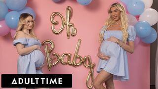 Hete zwangere vriendinnen drie: Rylee Blake en Aubrey Kate neuken een ontrouwe echtgenoot!