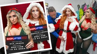 De milfs van Mrs Claus en sprookjesassistent stelen en straffen ze wreed