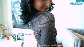 Hot Cosplay masturbatie op de webcam