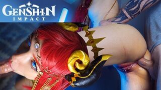 Oosterse danseres nirou kont hard neuken haar staart - genshin impact spel