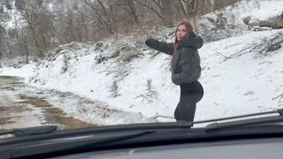 Argentinië is een dame die neukt een vreemdeling op de weg