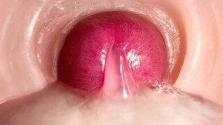 Close-up camera in poesje: ze krijgt in poesje twee keer! Beste creampie 4k, kreunende meisje!