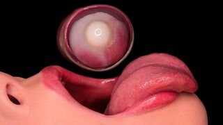 Close-up: hete condoom pijpen! Hij nam het condoom af en zijn mond werd twee keer geraakt!