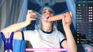 Tiener meisje dubbele dildo blowjob
