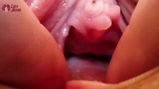 Extreme poes close-up met wilde verwijding
