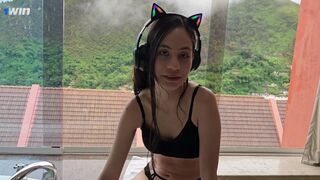Mooi wit teef loopt op me voor een wild neuken