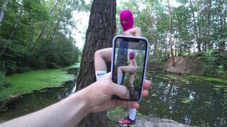 Blond tiener neuken in cosplay, gezicht cum balaklava