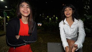Openbare pick-up: gevonden in een park en gelokt in een wild trio