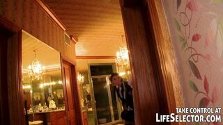Sentimenteel avontuur in Life Selector: Eerste ervaringen van wilde college meisjes met Isis Taylor en haar vrienden anaal trio