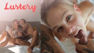 Blonde amateur schoonheid verleidelijke pijpbeurt in pov